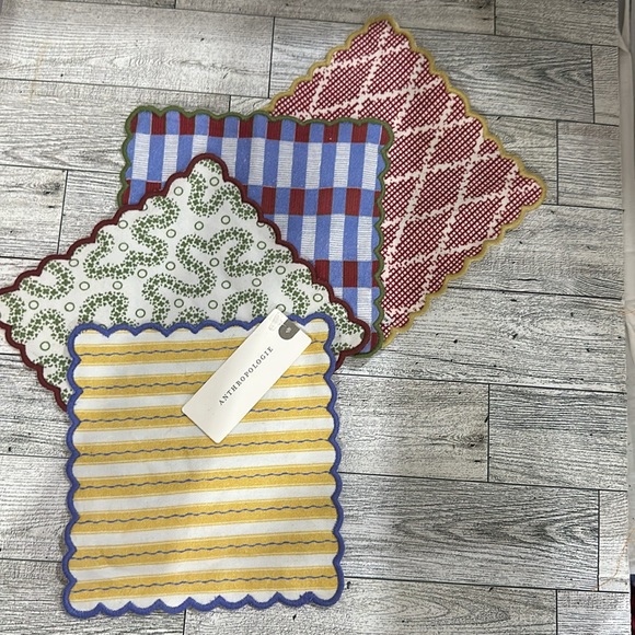 Anthropologie Matilda Goad & Co. Cocktail napkins set of 4 size 6” square - Picture 3 of 3